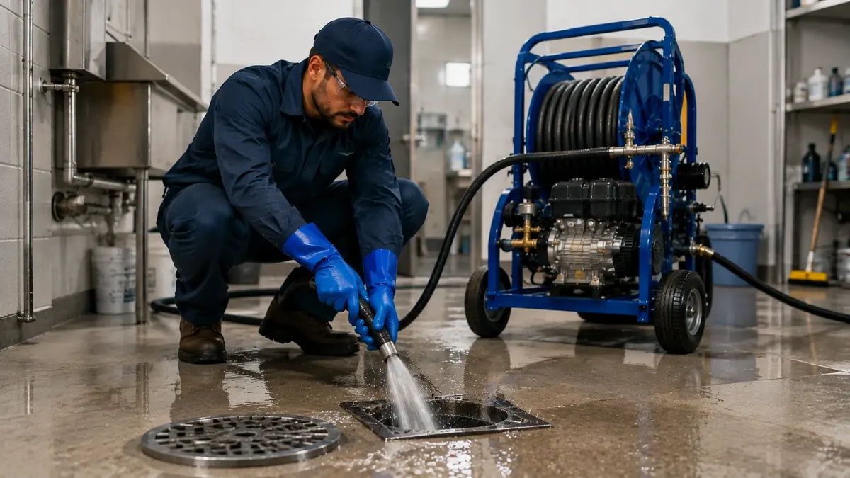 Floor Drain Hydro Jet Cleaning in Rancho Cucamonga