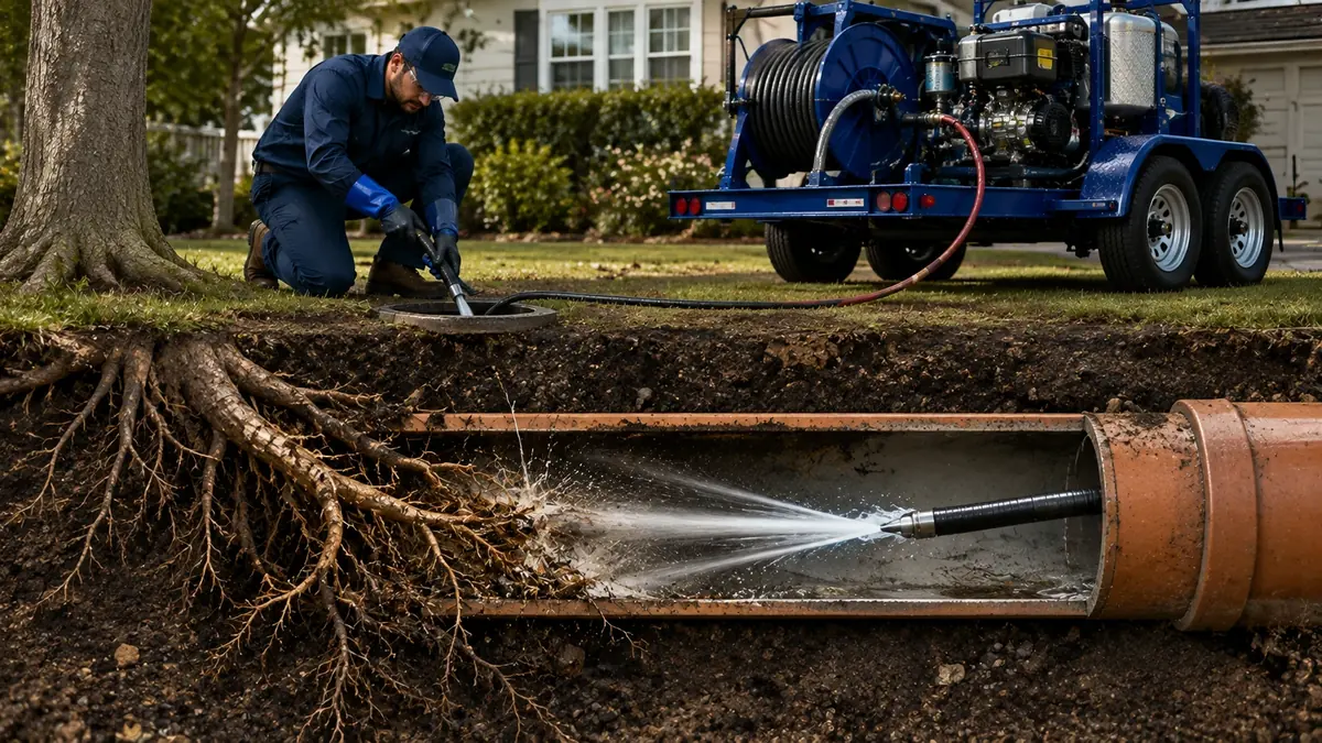 Tree Root Removal with Hydro Jetting in Rancho Cucamonga